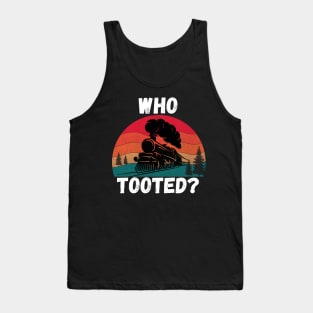 Funny retro who tooted train t-shirt Tank Top